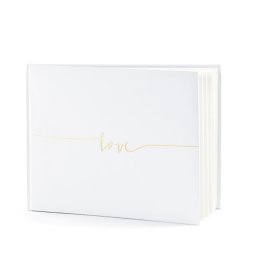 Gstebog 'LOVE', hvid/rosegold