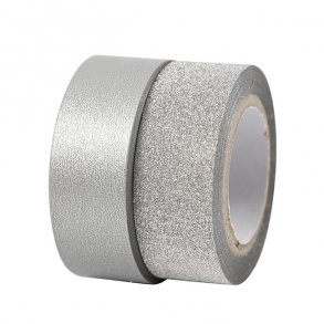 Designtape/maskingtape, slv, 2 stk.