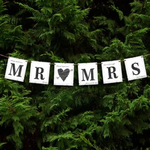 'Mr and Mrs' banner/guirlande, 0,77 meter.