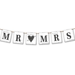 'Mr and Mrs' banner/guirlande, 0,77 meter.