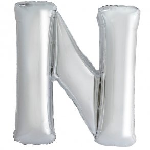 Bogstavballon af slvfolie, Bogstav N, 41 cm.