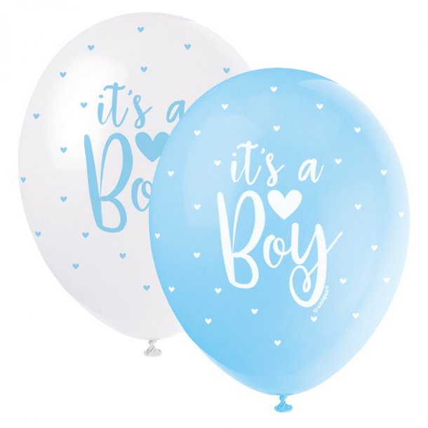 Barnedb Ballon 'it's a boy', 5 stk.