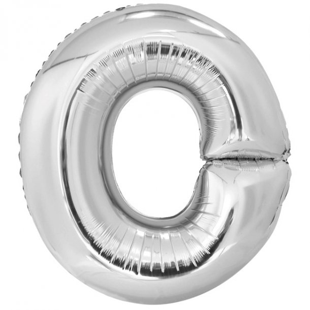 Bogstavballon af slvfolie, Bogstav O, 41 cm.