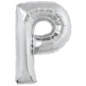 Bogstavballon af slvfolie, Bogstav P, 41 cm.