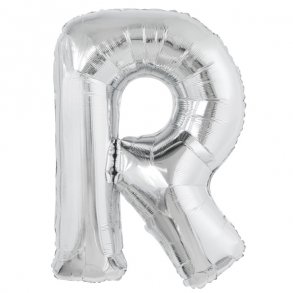 Bogstavballon af slvfolie, Bogstav R, 41 cm.