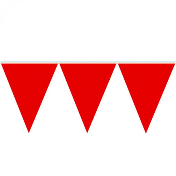 Flagbanner/guirlande, Rød 10 meter