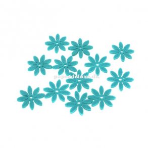 Filt blomster turkis, lille str., 18 stk.