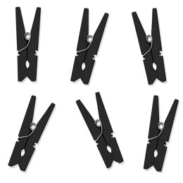 Klemmer, sort tr, 24 stk. 