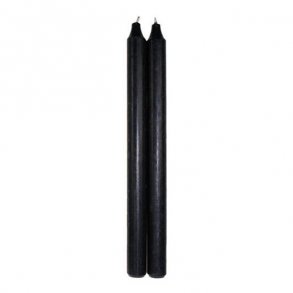 Kronelys/stearinlys - Sort, 2 stk.