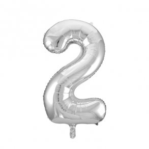 Talballon slvfolie, 2-tal, 41 cm.