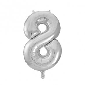 Talballon slvfolie, 8-tal, 41 cm.