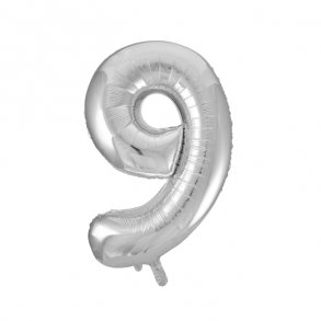 Talballon slvfolie, 9-tal, 41 cm.