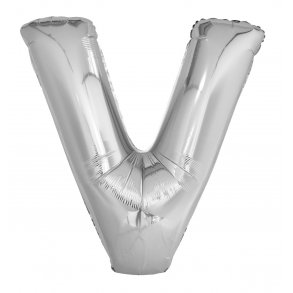 Bogstavballon af slvfolie, Bogstav V, 41 cm.