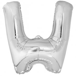 Bogstavballon af slvfolie, Bogstav W, 41 cm.