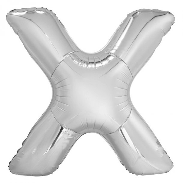 Bogstavballon af slvfolie, Bogstav X, 41 cm.