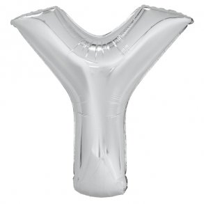 Bogstavballon af slvfolie, Bogstav Y, 41 cm.