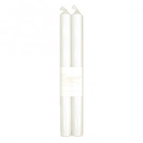 Caspari Kronelys/stearinlys, 2 stk. hvid perlemor