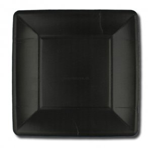 Caspari Paptallerkner Forret - Hel Sort, 8 stk.