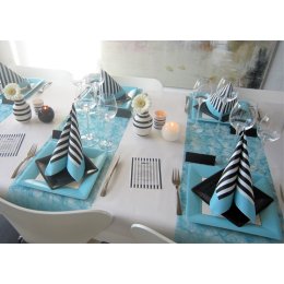 Caspari Paptallerkner Forret - Hel Sort, 8 stk.