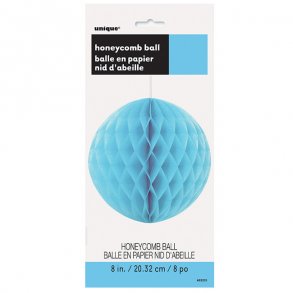 Pom pom/honeycomb, lysebl, 20 cm