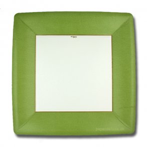 Caspari Paptallerkner Middag Leaf green/Lys oliven, 8 stk.