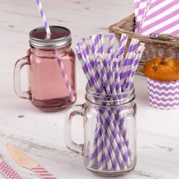 Sugerr med lilla/hvide striber, 10 stk