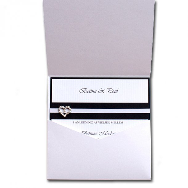 Hvid Folder sq, lav selv invitation Bryllup