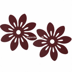 Bloklys bordskner, Bordeaux/vinrd filt, 6 stk.