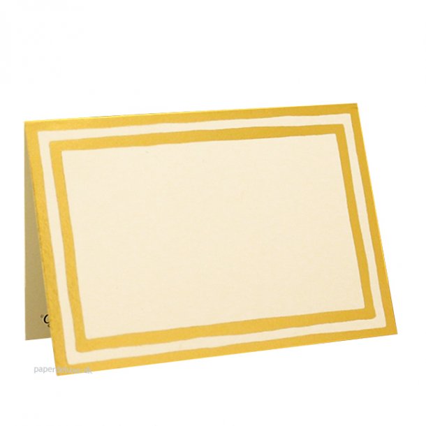 Bordkort fra Caspari, Guld/Hvidstribet, 8 stk.