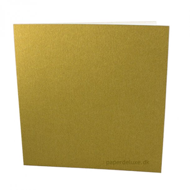 Dobbeltkort, 15,7x15,7 cm, Guld Metallic