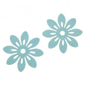 Bloklys bordskner, Lysebl filt, 6 stk.