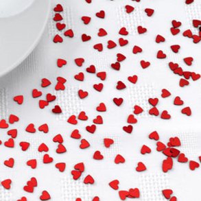 Konfetti Hjerter, Rd, 30 gr.