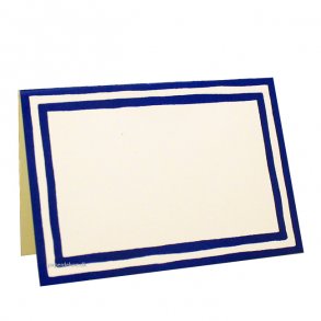 Bordkort fra Caspari, Bl/Hvidstribet, 8 stk.