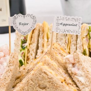 Food Flag til canape/pindemadder, Romance slv, 20 stk.