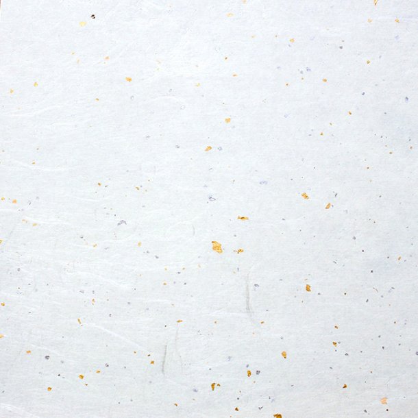Papir, Japansk hndlavet, hvid med gnister, A4, 5 stk.