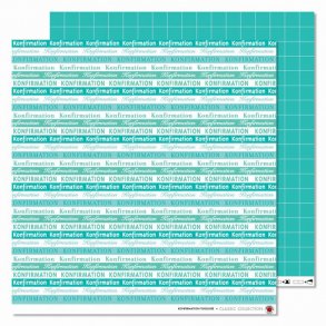 Designark/scrapbookark, Konfirmation Turkis/mint