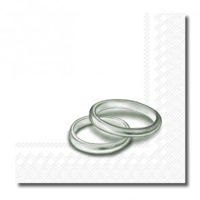 Ihr kaffeservietter, Ringe i slv, 20 stk.