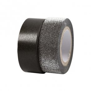 Designtape/maskingtape, sort og slv, 2 stk.