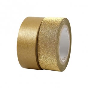 Designtape/maskingtape, Guld, 2 stk.