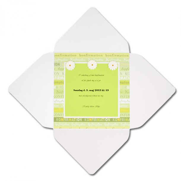 Ide til lav selv invitation/menukort - London Lime Hvid