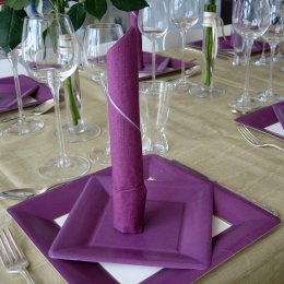 Caspari Paptallerkner Forret/Dessert - Lilla/aubergine, 8