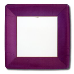 Caspari Paptallerkner Middag - Lilla/aubergine, 8 stk.