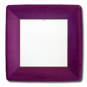 Caspari Paptallerkner Middag - Lilla/aubergine, 8 stk.