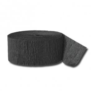 Crepe p rulle, sort, ca. 24 meter