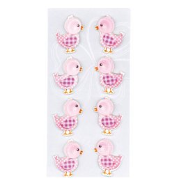 Stickers til invitationer/bordkort - nder, Lyserd