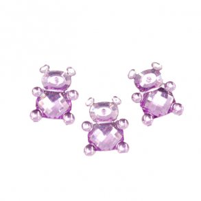 Bamsepynt, 30 stk. lilla