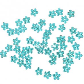 Strblomster til bordpynt og deko, turkis,120 stk.