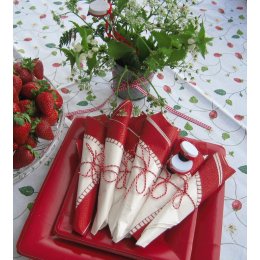 Caspari Paptallerkner Rd, Middag 8 stk.