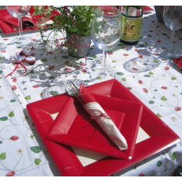 Caspari Paptallerkner Rd, Middag 8 stk.