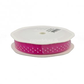 Chiffonbnd, Pink med prikker, 20 meter